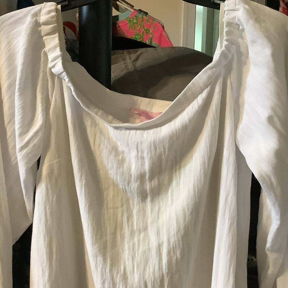 Lilly Pulitzer White tunic, fringe - Picture 3 of 6